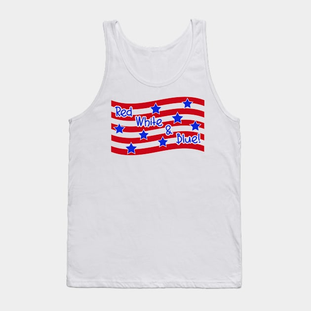 Red White and Blue Patriotic Tank Top by TreetopDigital